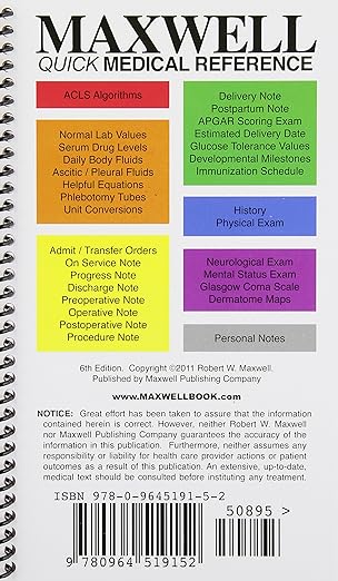 Maxwell Quick Medical Reference by Robert W. Maxwell | Maxwell Pub Co